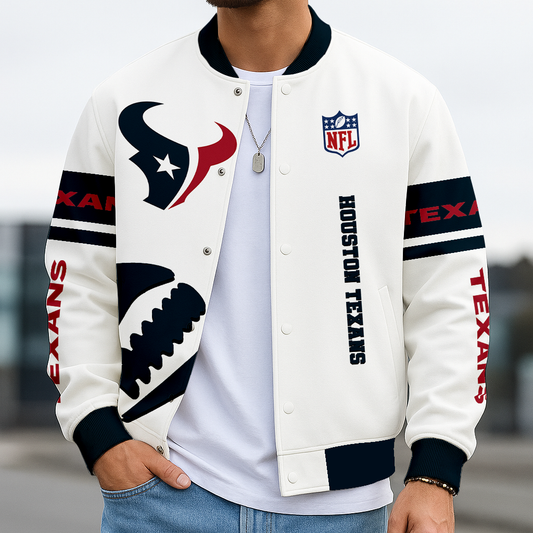 LIMITED EDITION - NEW CUSTOMIZED NFL15 HTT HOUSTON TEXANS BASEBALL JACKET