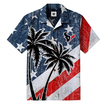 LIMITED EDITION - NEW CUSTOMIZED NFL15 HTT HOUSTON TEXANS PATRIOTIC 250 USA HAWAIIAN SHIRT