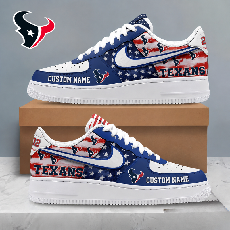 [SPECIAL OFFER] NEW CUSTOMIZED NFL15 HTT HOUSTON TEXANS AF1 SHOES