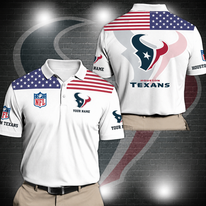 LIMITED EDITION - NEW CUSTOMIZED NFL15 HTT HOUSTON TEXANS POLO SHIRT