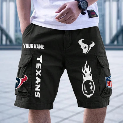 [SPECIAL OFFER] NEW CUSTOMIZED NFL15 HTT HOUSTON TEXANS CARGO SHORTS