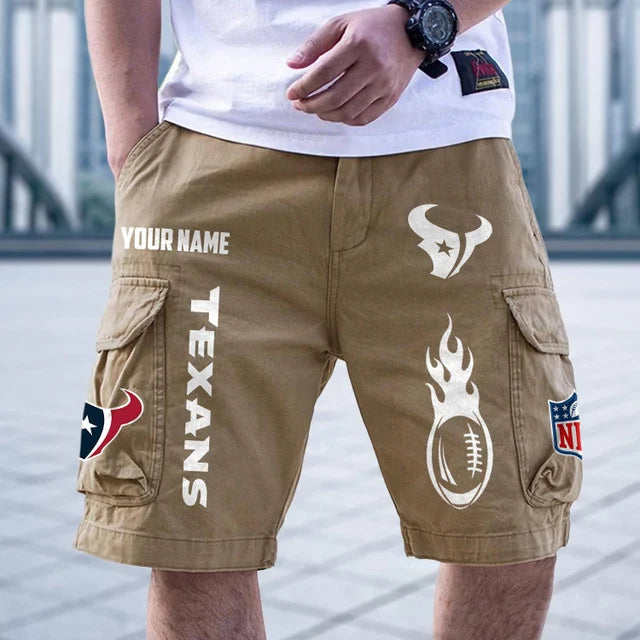 [SPECIAL OFFER] NEW CUSTOMIZED NFL15 HTT HOUSTON TEXANS CARGO SHORTS