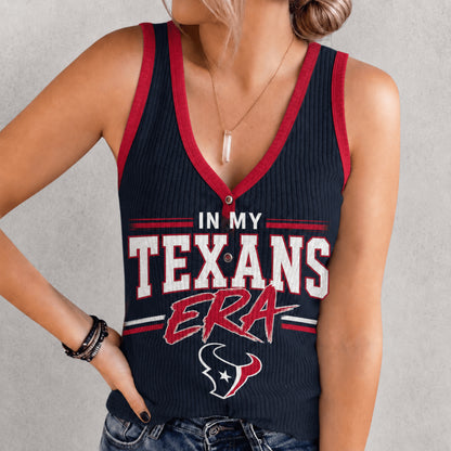 [SPECIAL OFFER] NEW CUSTOMIZED NFL15 HTT HOUSTON TEXANS WOMEN'S V-NECK TANK TOP