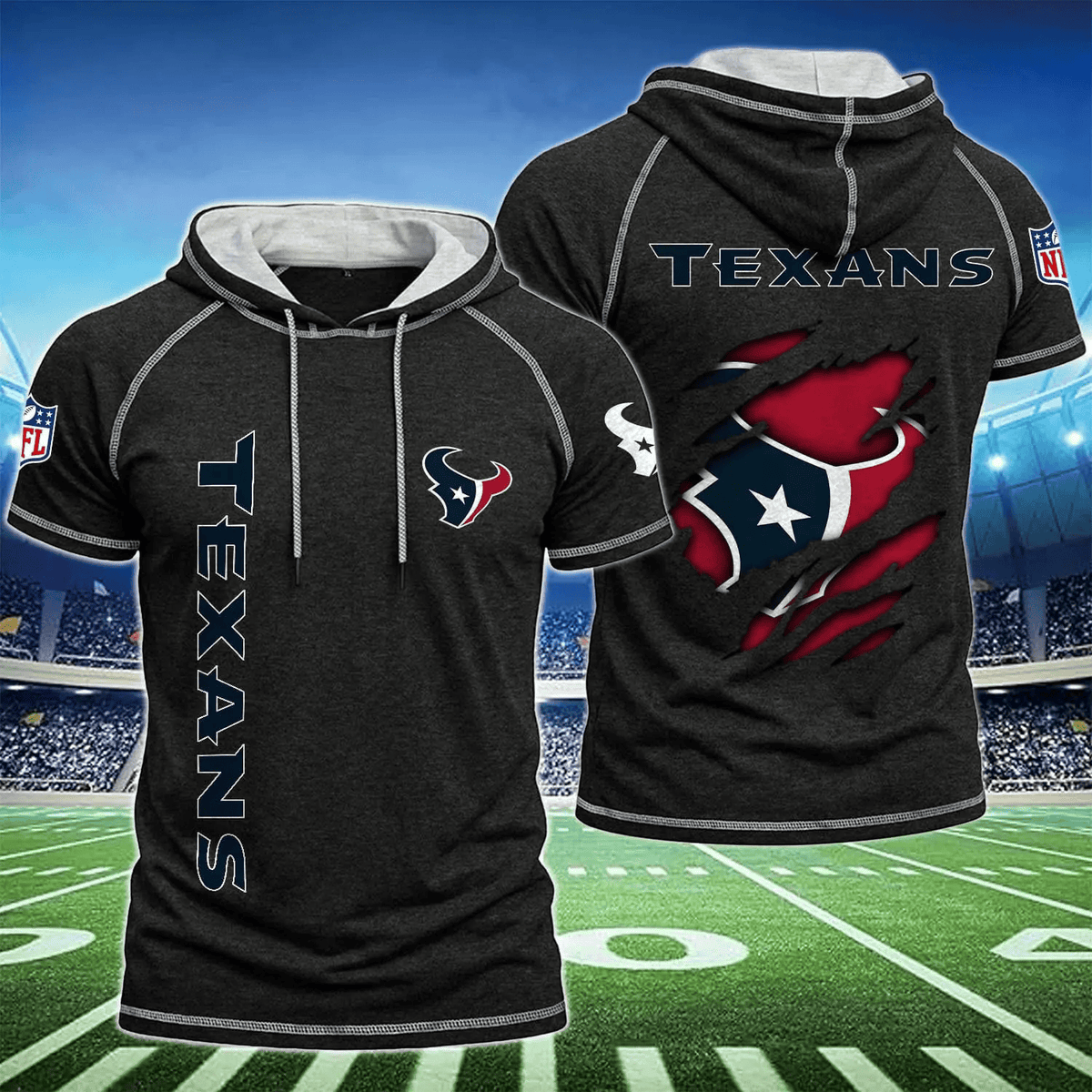 [SPECIAL OFFER] NEW CUSTOMIZED NFL15 HTT HOUSTON TEXANS SHORT SLEEVE HOODIE