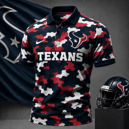[SPECIAL OFFER] NEW CUSTOMIZED NFL15 HTT HOUSTON TEXANS CAMO POLO SHIRT