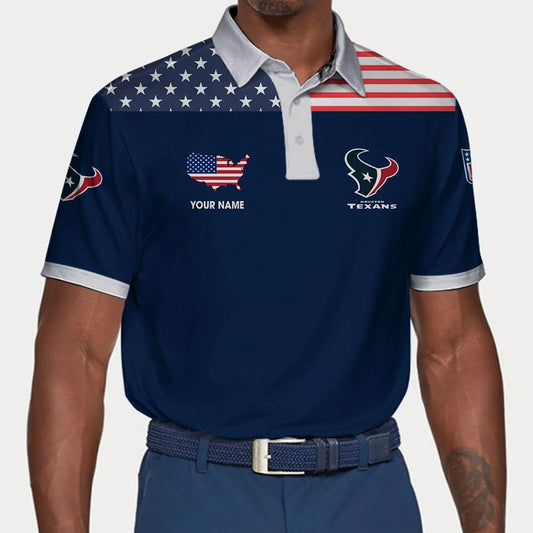 LIMITED EDITION - NEW CUSTOMIZED NFL15 HTT HOUSTON TEXANS POLO SHIRT