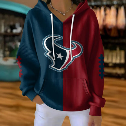 LIMITED EDITION - NEW CUSTOMIZED NFL15 HTT HOUSTON TEXANS RIBBED HOODIE & SWEATSHIRT