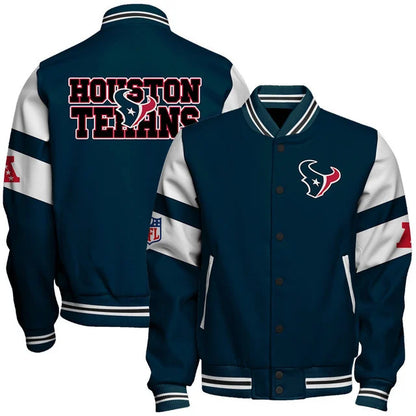 LIMITED EDITION - NEW CUSTOMIZED NFL15 HTT HOUSTON TEXANS SATIN VARSITY & BASEBALL JACKET