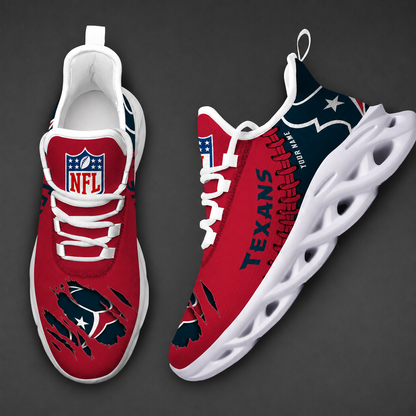 LIMITED EDITION - NEW CUSTOMIZED NFL15 HTT HOUSTON TEXANS UNISEX MAX SOUL SHOES