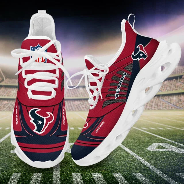 LIMITED EDITION - NEW CUSTOMIZED NFL15 HTT HOUSTON TEXANS UNISEX MAX SOUL SHOES