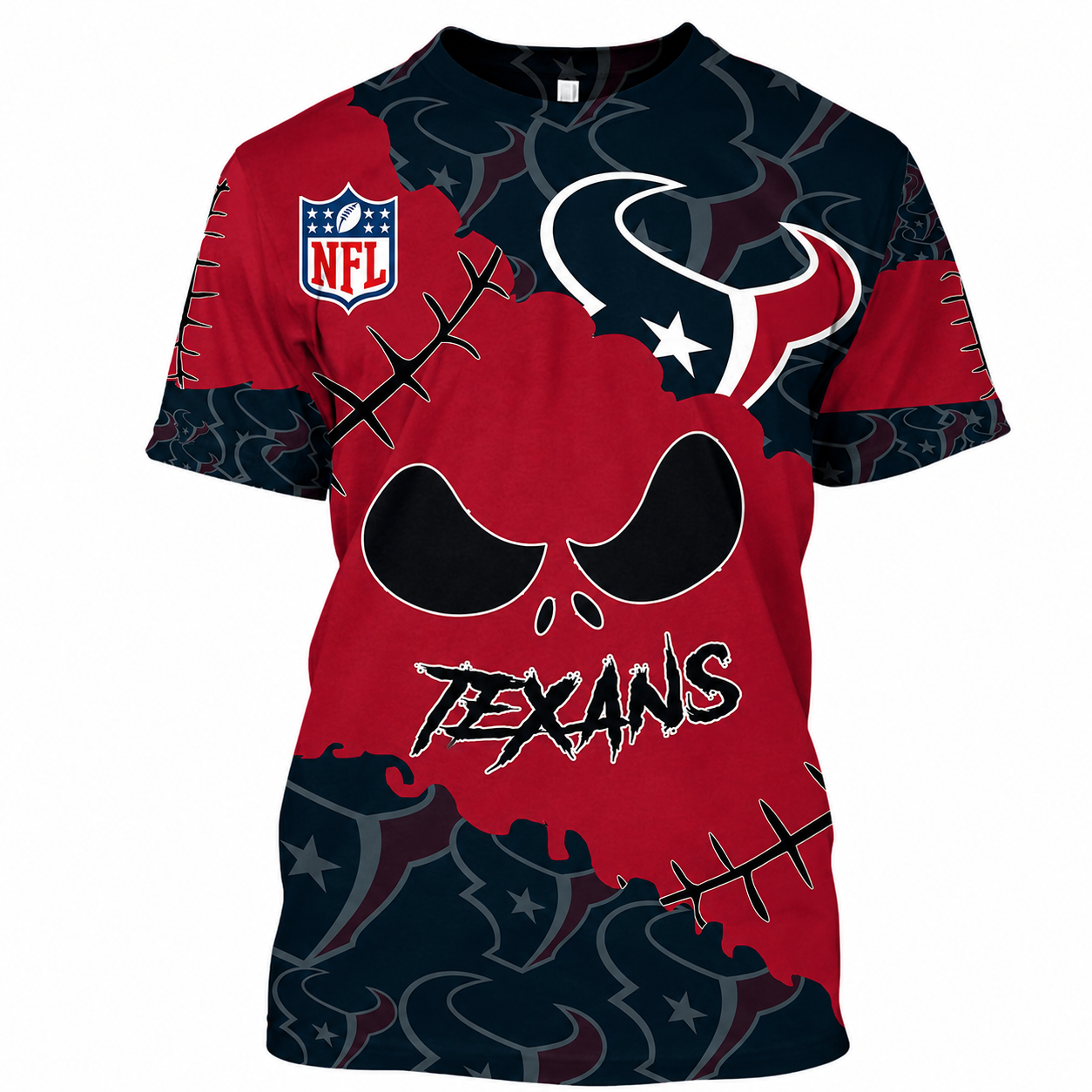 LIMITED EDITION - NEW CUSTOMIZED NFL15 HTT HOUSTON TEXANS HALLOWEEN SKULL APPAREL FOR FANS