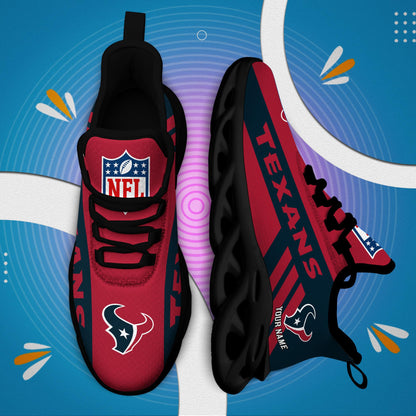 LIMITED EDITION - NEW CUSTOMIZED NFL15 HTT HOUSTON TEXANS UNISEX MAX SOUL SHOES