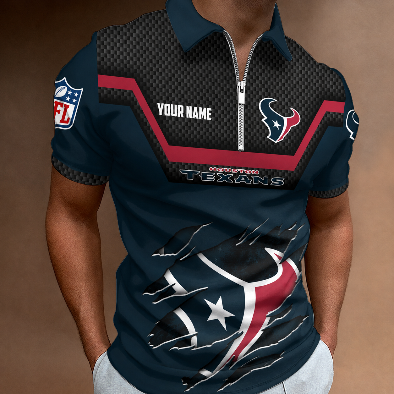 LIMITED EDITION - NEW CUSTOMIZED NFL15 HTT HOUSTON TEXANS T-SHIRT, POLO SHIRT, ZIP POLO SHIRT, SWEATSHIRT, HOODIE & ZIP HOODIE