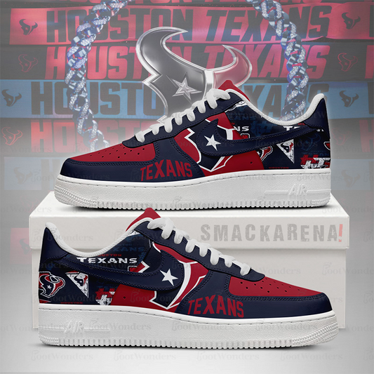 LIMITED EDITION - NEW CUSTOMIZED NFL15 HTT HT TEXANS AF1 SNEAKERS