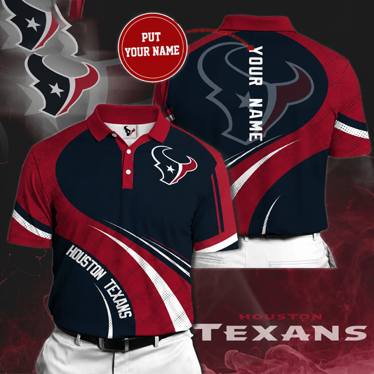 LIMITED EDITION - NEW CUSTOMIZED NFL15 HTT HOUSTON TEXANS POLO SHIRT