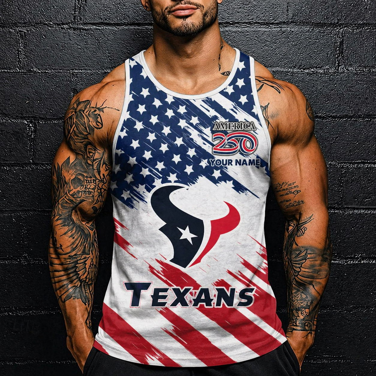 LIMITED EDITION - NEW CUSTOMIZED NFL15 HTT HOUSTON TEXANS UNISEX TANK TOP