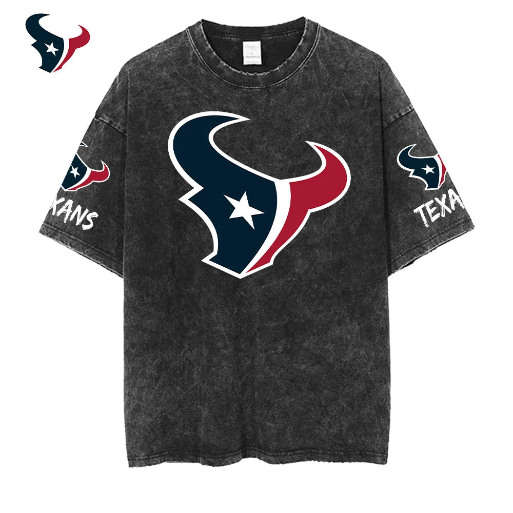 [SPECIAL OFFER] NEW CUSTOMIZED NFL15 HTT HOUSTON TEXANS MULTICOLOR WASHED TEE