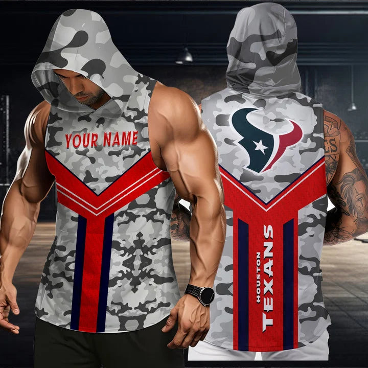 LIMITED EDITION - NEW CUSTOMIZED NFL15 HTT HOUSTON TEXANS HOODED TANK TOP