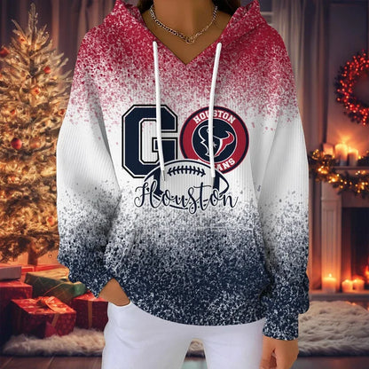 LIMITED EDITION - NEW CUSTOMIZED NFL15 HTT HOUSTON TEXANS RIBBED HOODIE & SWEATSHIRT