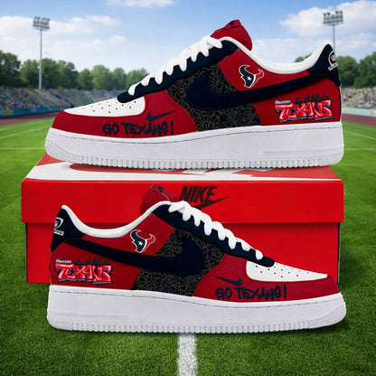 LIMITED EDITION - NEW CUSTOMIZED NFL15 HTT HOUSTON TEXANS AF1 SNEAKERS