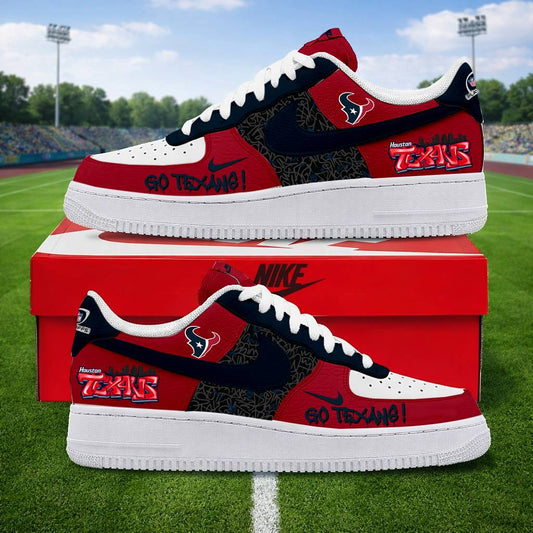 LIMITED EDITION - NEW CUSTOMIZED NFL15 HTT HOUSTON TEXANS AF1 SNEAKERS