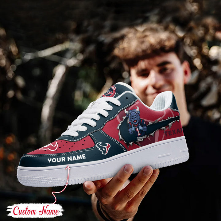 LIMITED EDITION - NEW CUSTOMIZED NFL15 HTT HOUSTON TEXANS AF1 SNEAKERS