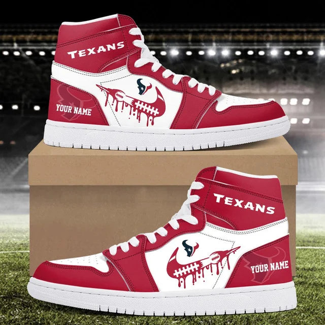 LIMITED EDITION - NEW CUSTOMIZED NFL15 HTT HOUSTON TEXANS AIR JORDAN SNEAKERS