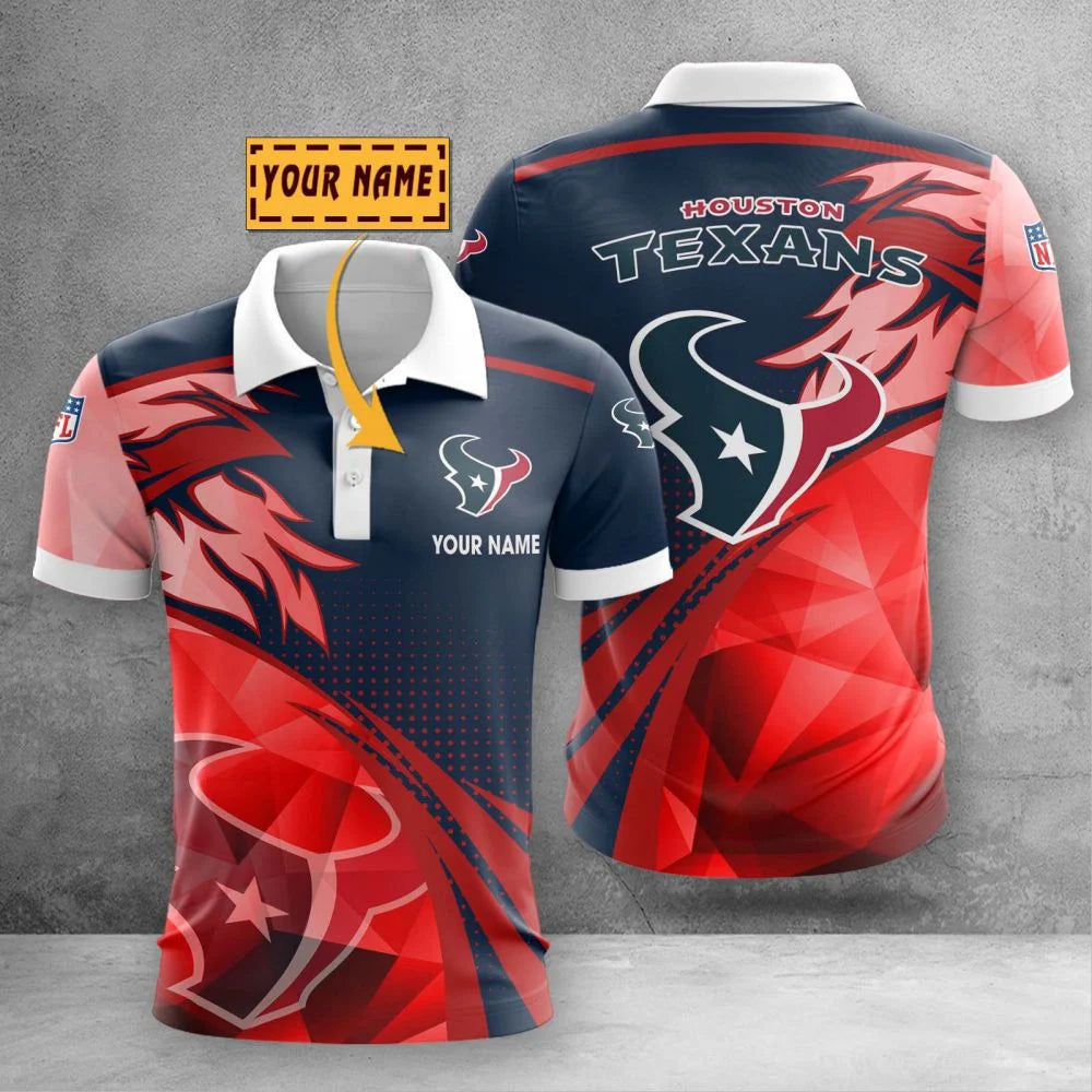 LIMITED EDITION - NEW CUSTOMIZED NFL15 HTT HOUSTON TEXANS POLO SHIRT