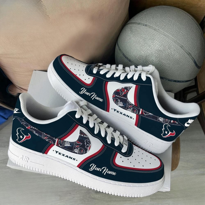 LIMITED EDITION - NEW CUSTOMIZED NFL15 HTT HOUSTON TEXANS AF1 SNEAKERS