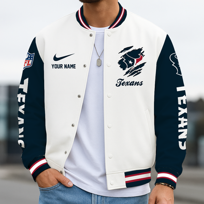 LIMITED EDITION - NEW CUSTOMIZED NFL15 HTT HOUSTON TEXANS BASEBALL JACKET