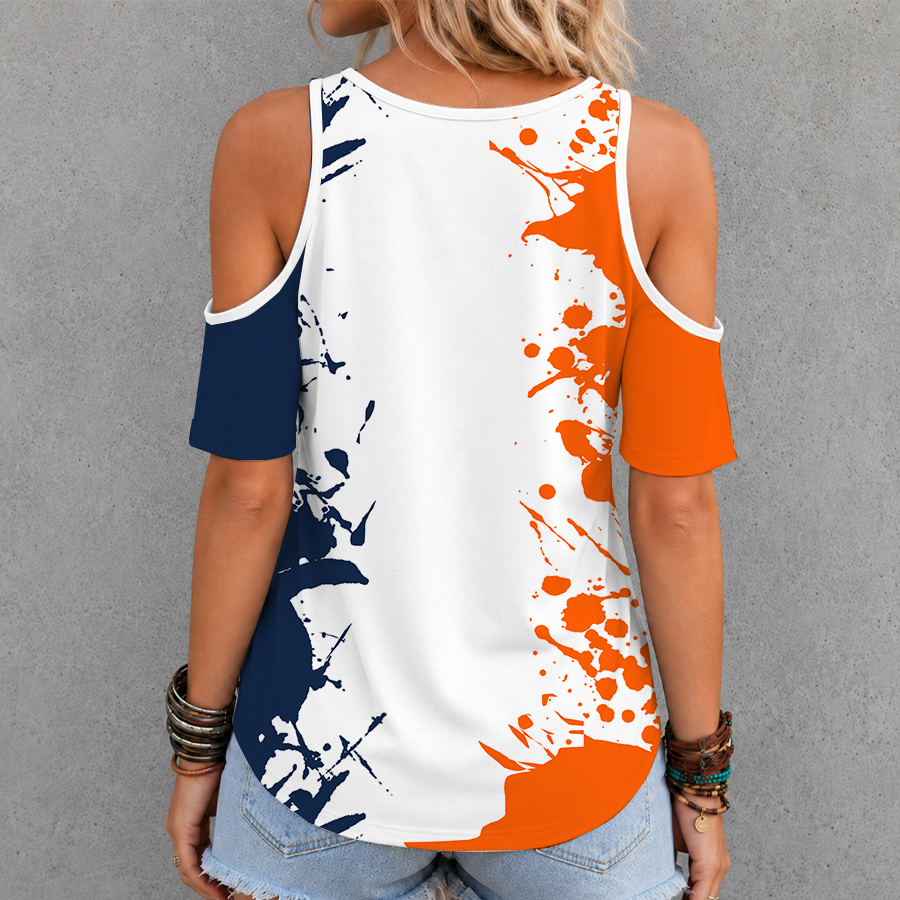 [FAN FAVORITE] NEW CUSTOMIZED NCAA MAM15 IFI ILLINOIS FIGHTING ILLINI CRISS CROSS V-NECK TOP