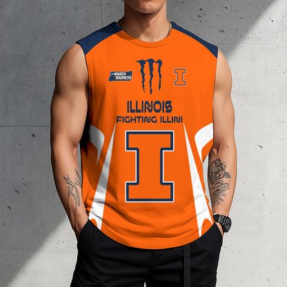LIMITED DROP - NEW CUSTOMIZED | NCAA MAM15 IFI IL FIGHTING ILLINI MEN'S GYM SHIRT