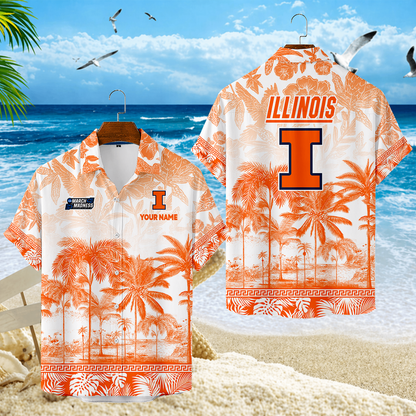 LIMITED EDITION - NEW CUSTOMIZED MAM15 IFI ILLINOIS FIGHTING ILLINI UNISEX HAWAIIAN SHIRT