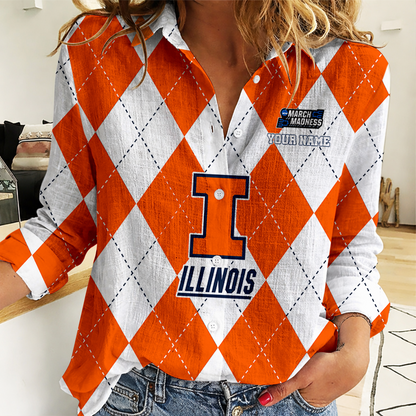 LIMITED DROP - NEW CUSTOMIZED | NCAA MAM15 IFI IL FIGHTING ILLINI WOMEN CASUAL SHIRT FOR FAN
