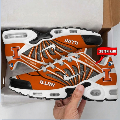 LIMITED EDITION - NEW CUSTOMIZED MAM NCAA15 IFI IL FIGHTING ILLINI UNISEX AIR MAX PLUS SNEAKERS