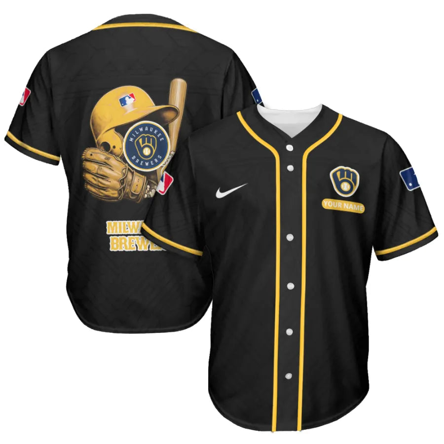 LIMITED EDITION - NEW CUSTOMIZED MLB15 MBS MILWAUKEE BREWERS BASEBALL JERSEY