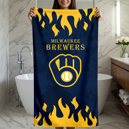 LIMITED EDITION - NEW CUSTOMIZED MLB15 MBS MILWAUKEE BREWERS BEACH TOWEL FOR FAN