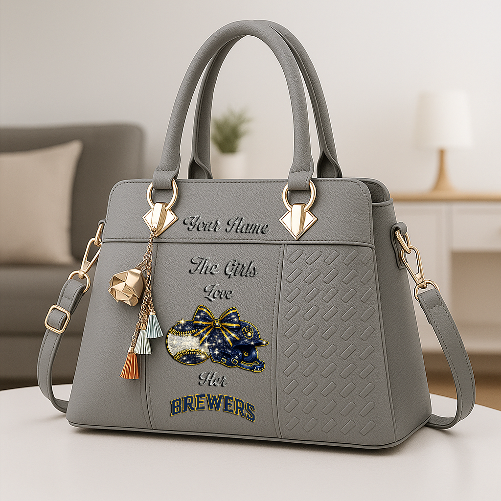 LIMITED EDITION - NEW CUSTOMIZED MLB15 MBS MILWAUKEE BREWERS ZIP HANDBAG MULTICOLOR