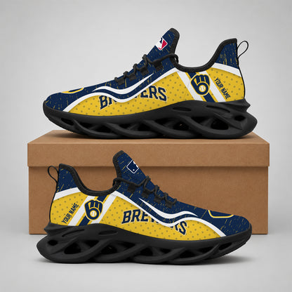 ELITE EDITION - NEW CUSTOMIZED MLB15 MBS MILWAUKEE BREWERS MAX SOUL SHOES