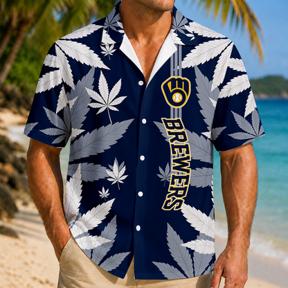 LIMITED EDITION - NEW CUSTOMIZED MLB15 MBS MILWAUKEE BREWERS UNISEX HAWAIIAN SHIRT