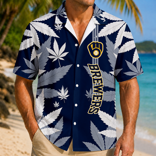 LIMITED EDITION - NEW CUSTOMIZED MLB15 MBS MILWAUKEE BREWERS UNISEX HAWAIIAN SHIRT