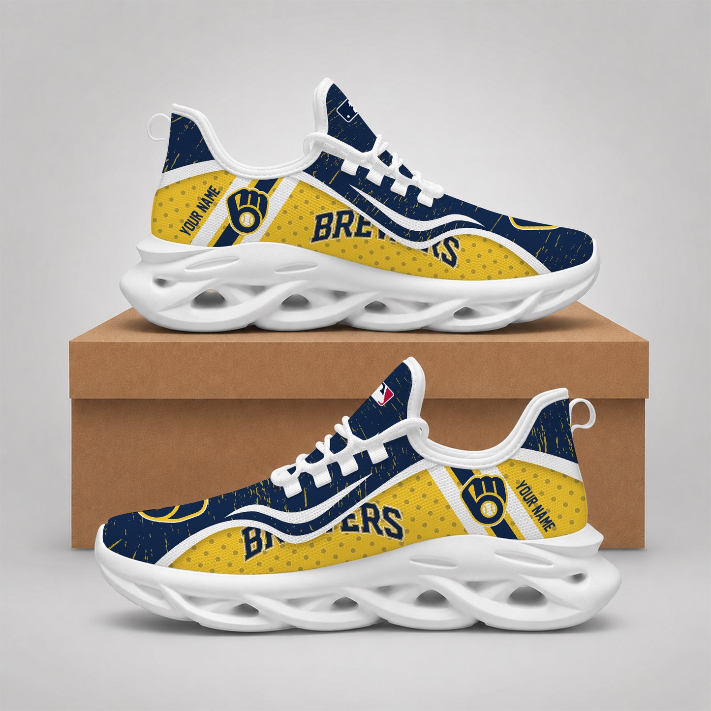 ELITE EDITION - NEW CUSTOMIZED MLB15 MBS MILWAUKEE BREWERS MAX SOUL SHOES