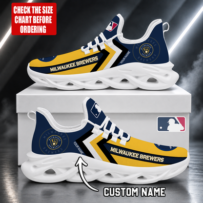 LIMITED EDITION - NEW CUSTOMIZED MLB15 MBS MILWAUKEE BREWERS MAX SOUL SHOES