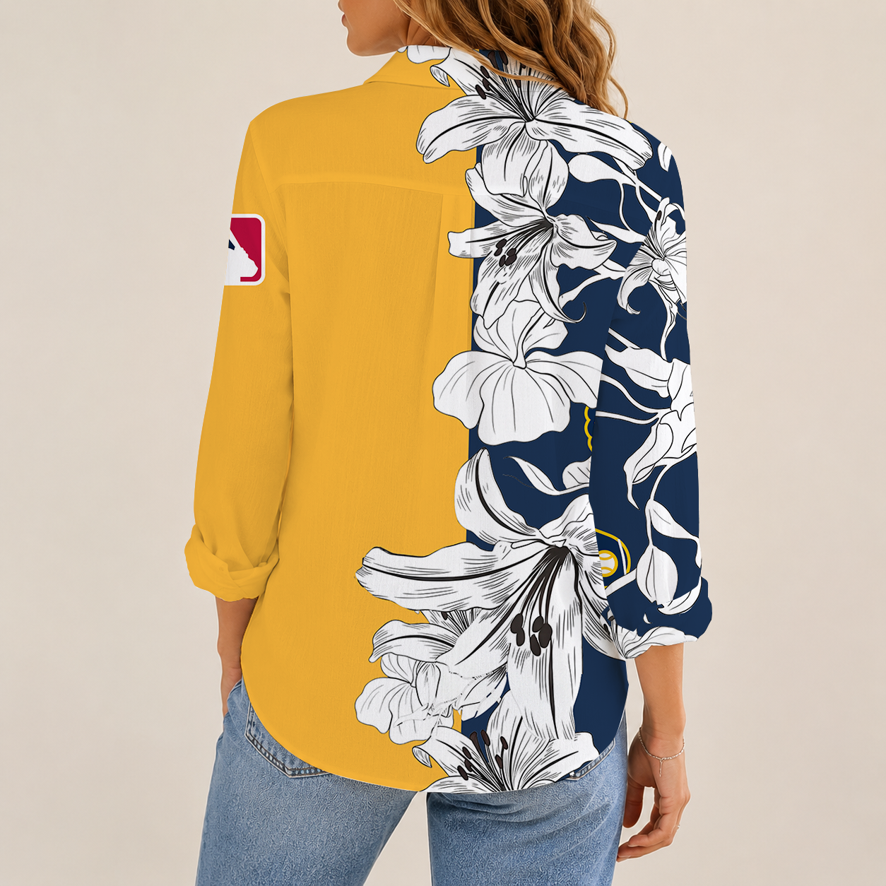 [FLASH SALE] NEW CUSTOMIZED MLB15 MBS MILWAUKEE BREWERS WOMEN CASUAL SHIRT