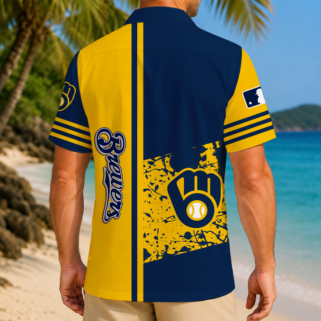 LIMITED EDITION - NEW CUSTOMIZED MLB15 MBS MILWAUKEE BREWERS UNISEX HAWAIIAN SHIRT