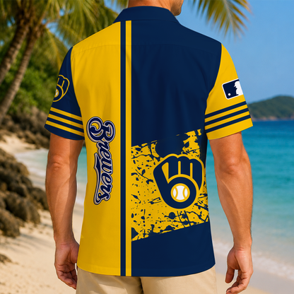 LIMITED EDITION - NEW CUSTOMIZED MLB15 MBS MILWAUKEE BREWERS UNISEX HAWAIIAN SHIRT
