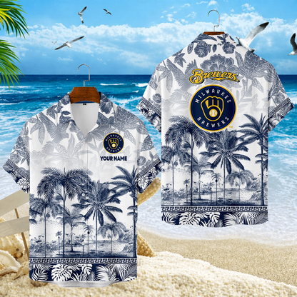 LIMITED EDITION - NEW CUSTOMIZED MLB15 MBS MILWAUKEE BREWERS UNISEX HAWAIIAN SHIRT