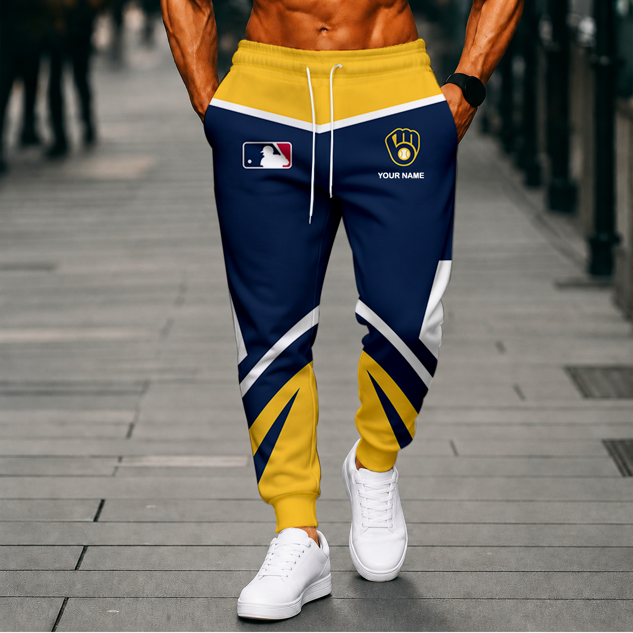 LIMITED EDITION - NEW CUSTOMIZED MLB15 MBS MILWAUKEE BREWERS SWEATPANTS
