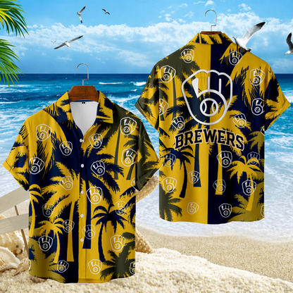 LIMITED EDITION - NEW CUSTOMIZED MLB15 MBS MILWAUKEE BREWERS UNISEX HAWAIIAN SHIRT