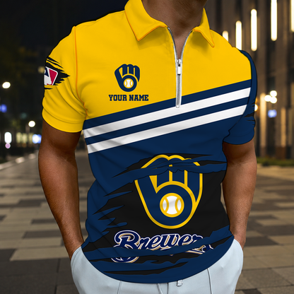 EXCLUSIVE EDITION - NEW CUSTOMIZED MLB15 MBS MILWAUKEE BREWERS T-SHIRT, POLO SHIRT, ZIP POLO SHIRT, SWEATSHIRT, HOODIE & ZIP HOODIE